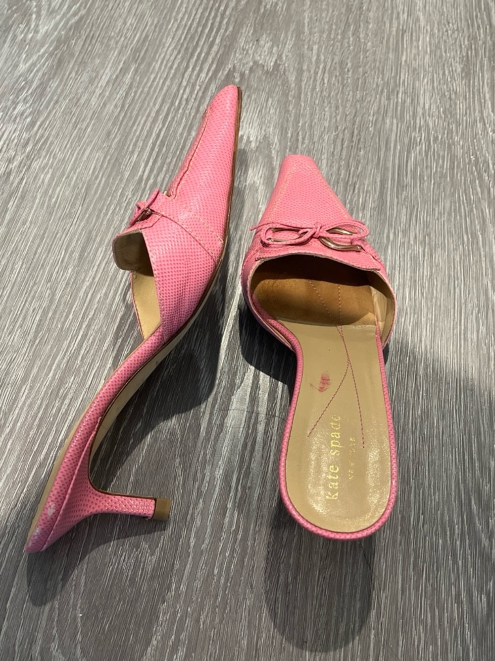 Vintage Kate Spade Pink Pointed-Toe Mule Heels